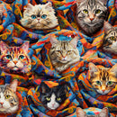 Purrfectly Playful 22963-MLT-CTN-D Purrfect Purr-Ito by Ivan Guaderrama for 3 Wishes Fabric