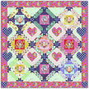 Queen of Hearts Free PDF Quilt Pattern with geometric pattern and character illustrations.