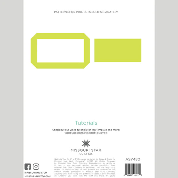 Quilting Rectangle Templates 4 Sets Quilt As You Go Templates Acrylic