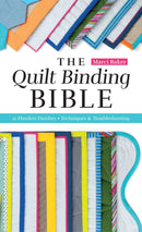 Book cover of 'The Quilt Binding Bible' with colorful quilt bindings on a white background.