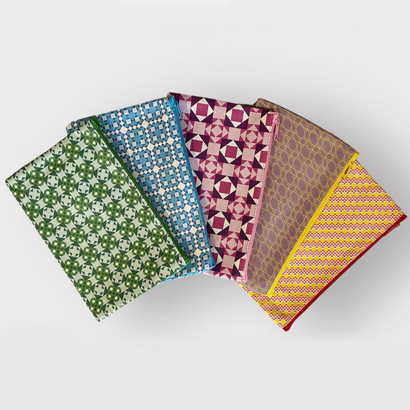 Quilt Jazz Pencil Pouches Set - Set of 5 Built Quilt BQ-PP5QJ