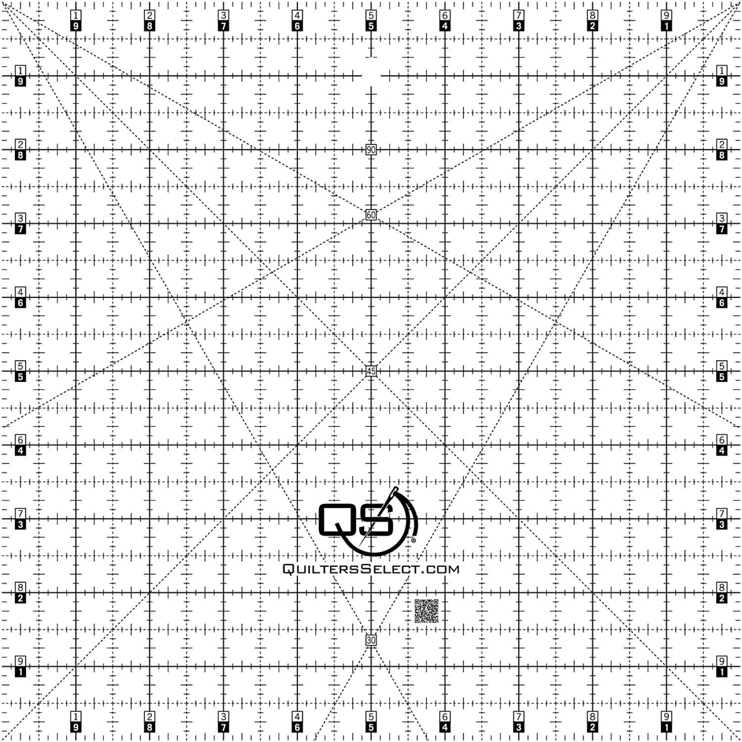 Quilters Select 10 Inch x 10 Inch Crystal Ruler