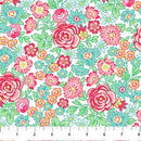 Quilting in Bloom 28832-10 Large Rose White Multi by Lorelai Kuecker for Northcott