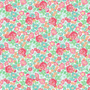 Quilting in Bloom 28832-10 Large Rose White Multi by Lorelai Kuecker for Northcott
