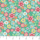Quilting in Bloom 28835-64 Packed Floral Turq Multi by Lorelai Kuecker for Northcott