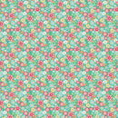 Quilting in Bloom 28835-64 Packed Floral Turq Multi by Lorelai Kuecker for Northcott
