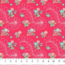 Quilting in Bloom 28836-24 Feather Floral Red Multi by Lorelai Kuecker for Northcott