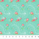 Quilting in Bloom 28836-64 Feather Floral Turq Multi by Lorelai Kuecker for Northcott