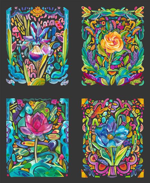 Radiant Panel 21847-12 Midnight  by Amarilys Henderson for Moda.