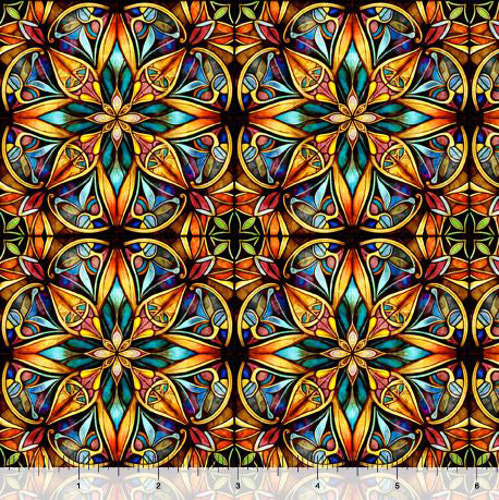 Radiant Reflections 30397-X Multi Stained Glass Allover by Morris Creative Group for QT Fabrics