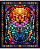 Radiant Reflections Panel 30393-X Multi Stained Glass Panel by Morris Creative Group for QT Fabrics