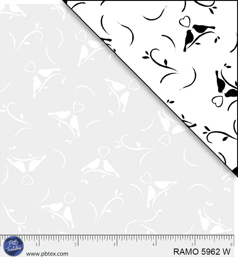 Ramblings For Every Occasion RAMO5962-W Love Birds by P&B Textiles.