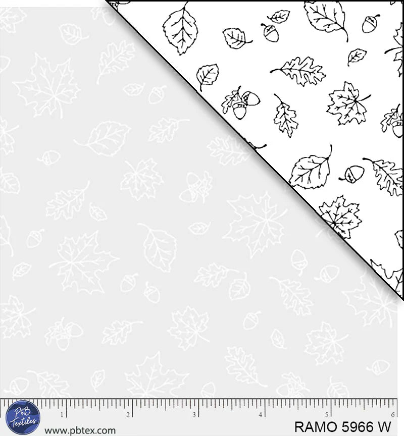 Ramblings For Every Occasion RAMO5966-W Falling Leaves by P&B Textiles.