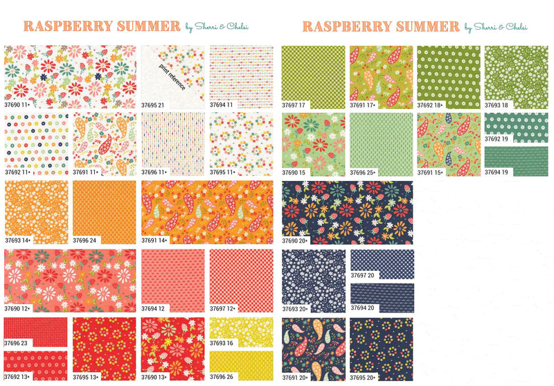 Raspberry Summer Fat Eighth Bundle 37690F8 by Sherri & Chelsi for Moda