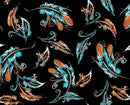 Raven Tree CAJ-0004M Black Feathers by Carla Joseph for International Textiles