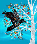 Raven Tree Panel CAJ-0001MP Turquoise Panel by Carla Joseph for International Textiles