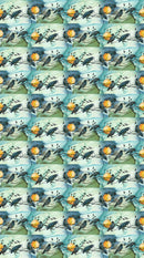 Raven's Call DP28946-66 Border Stripe Teal Multi by Deborah Edwards and Melanie Samra for Northcott