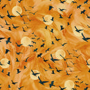 Raven's Call DP28948-54 Flying Ravens Orange by Deborah Edwards and Melanie Samra for Northcott