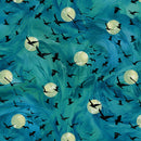 Raven's Call DP28948-66 Flying Ravens Teal by Deborah Edwards and Melanie Samra for Northcott