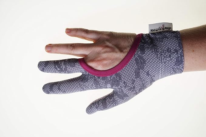 Regi's Grip Quilting Gloves Lace Print shows glove on back of hand.