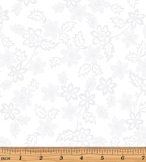 Rhapsody in White 14255-09 Dotted Blossoms White by Greta Lynn for Kanvas for Benartex