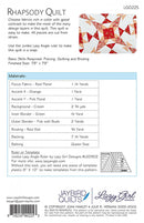 Rhapsody Quilt Pattern Picture of Back of Pattern Lazy Girl Designs LGD225