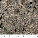 Rhythm & Leaves CL91040-99 Black Landscape 55% Linen 45% Cotton by Cecilia Pettersson for FIGO Fabrics.