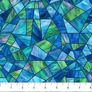 Risen DP28661-48 Stained Glass Blue Multi by Deborah Edwards for Northcott