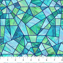 Risen DP28661-64 Stained Glass Turq Multi by Deborah Edwards for Northcott