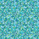 Risen DP28661-64 Stained Glass Turq Multi by Deborah Edwards for Northcott