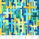 Risen DP28662-48 Large Cross Blue Multi by Deborah Edwards for Northcott