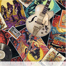 Rock N Roll Fantasy 30731-J Black Rock Stars & Guitars Toss by Morris Creative Group for QT Fabrics