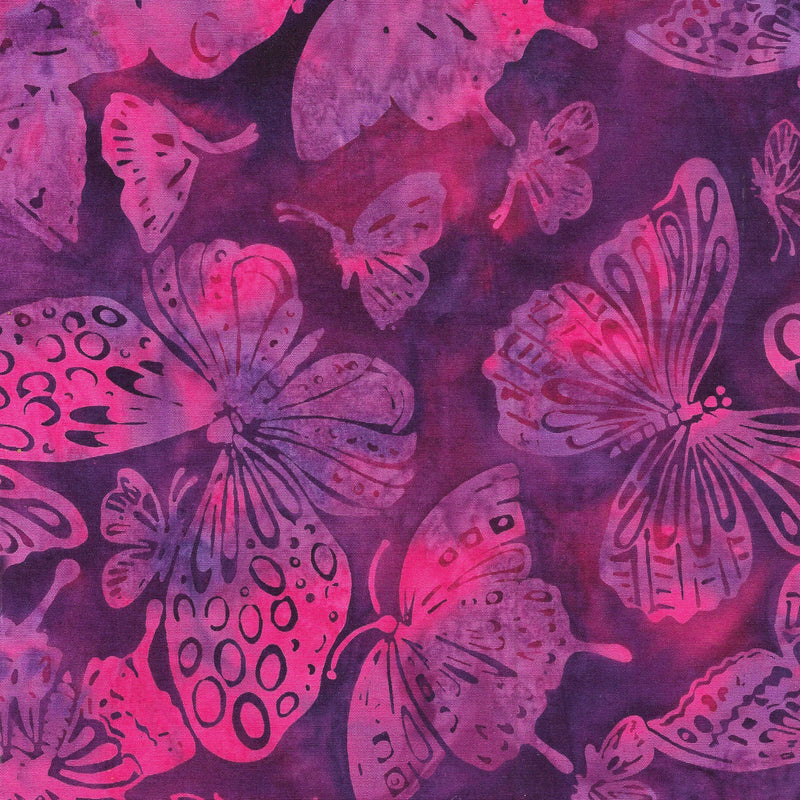 Romance Garden Batik 122356470 Large Butterflies Purple by Island Batik