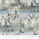 Running Free DP28589-42 Horses Blue Multi by Deborah Edwards for Northcott