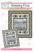 Running Free Quilt pattern cover with two quilt designs.
