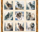 Running with the Pack Panel 31099-X Multi Wolf Picture Patches by Morris Creative Group for QT Fabrics