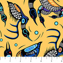 Sacred Earth 27109-52 Yellow Multi Loons by Mark Anthony Jacobson for Northcott