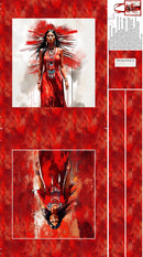 Sacred Sisters Canvas Tote Bag Panel C28934-24 Tote Bag Panel Red Multi by Nadine Fortier for Northcott.