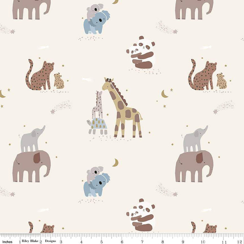 Safari Stargazing Flannel F15310-CREAM Boy Main by RBD Designers for Riley Blake Designs