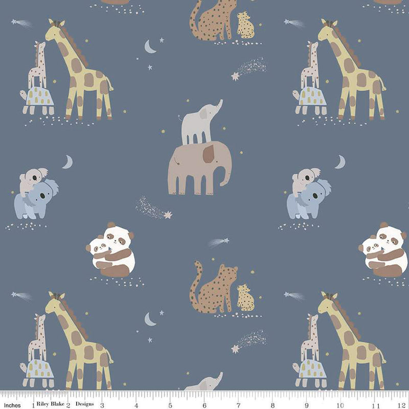 Safari Stargazing Flannel F15310-DKBLUE Boy Main by RBD Designers for Riley Blake Designs