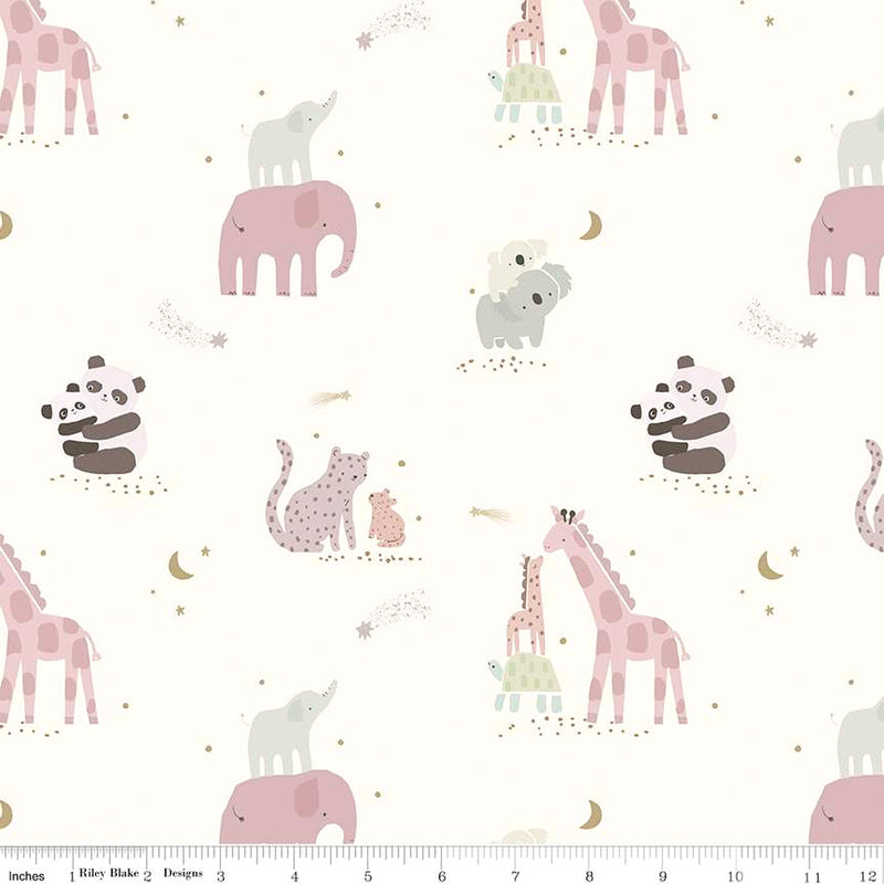 Safari Stargazing Flannel F15313-CREAM Girl Main by RBD Designers for Riley Blake Designs