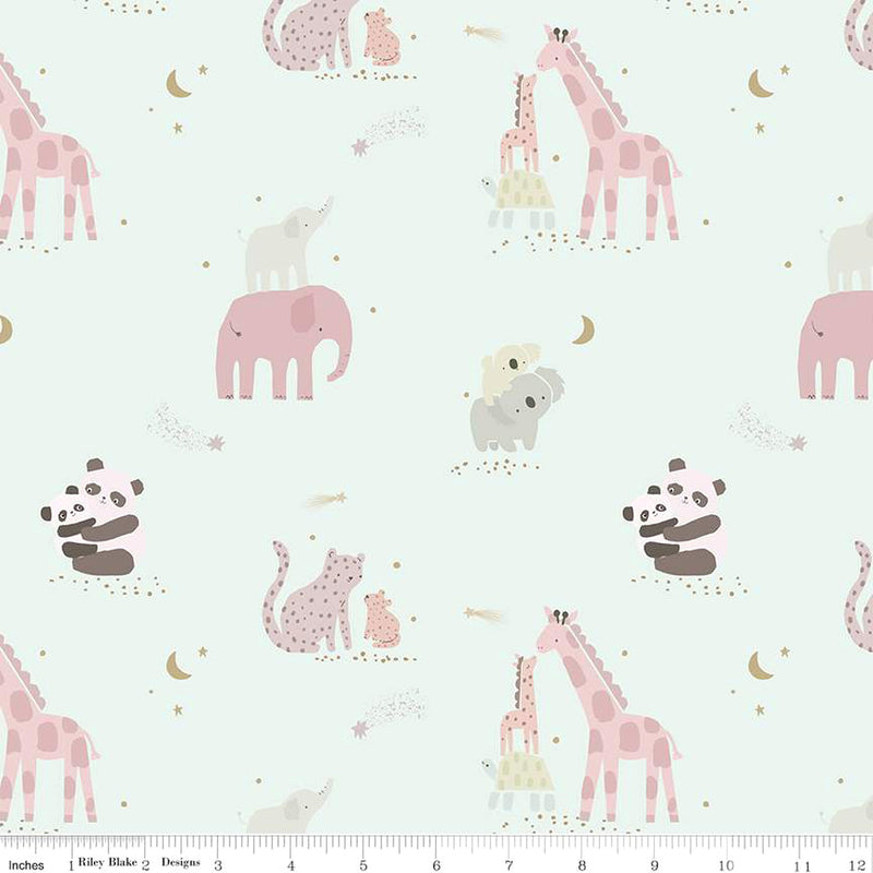 Safari Stargazing Flannel F15313-MIST Girl Main by RBD Designers for Riley Blake Designs