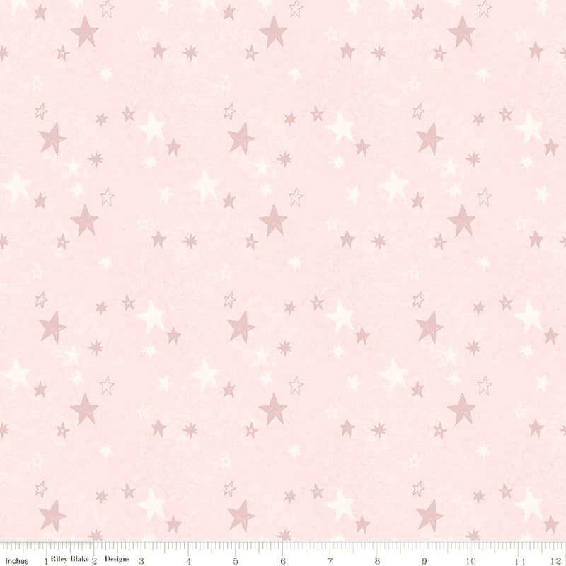 Safari Stargazing Flannel F15314-PINK Girl Stars by RBD Designers for Riley Blake Designs