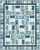 Sail Away Free PDF Quilt Pattern shows squares and rectangle geometric design.