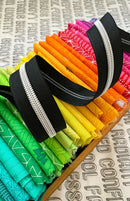 Sassafras Lane Zipper Tape by the Yard - Black with Nickel Teeth - 3 Yard