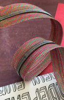 Sassafras Lane Zipper Tape by the Yard - Colorful Tape with Iridescent Teeth - 3 Yard