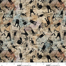 Scary Spice 8824-34 Sepia Scaredy Cats by Funny Girl for Studio e Fabrics
