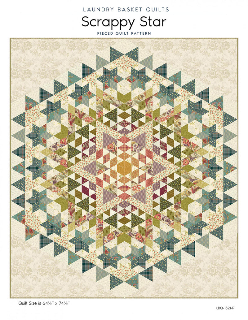Scrappy Star Pieced Quilt Pattern Edyta Sitar Laundry Basket Quilts LBQ-1531-P