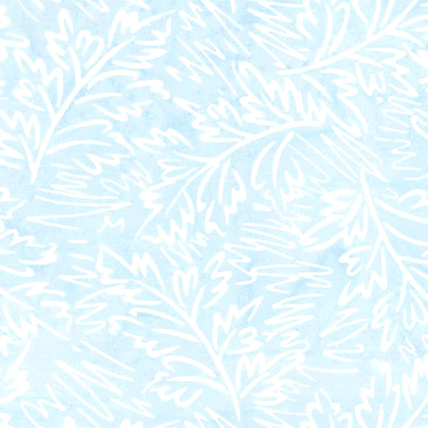 Scribbles Batik 83081-43 Light Blue Sketched Foliage by Banyan Batiks Studio for Northcott