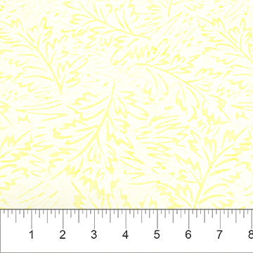 Scribbles Batik 83081-50 Pale Yellow Sketched Foliage by Banyan Batiks Studio for Northcott